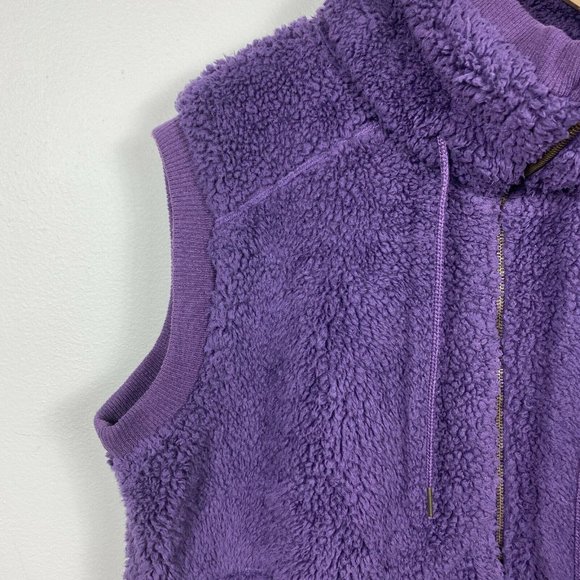 Artisans Vest XXL Purple Plush Fleece Sleeveless High Neck Drawstring - Picture 5 of 11